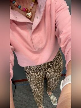 Pink Womens Pull-On Sweatshirt
